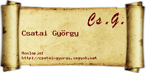 Csatai György névjegykártya